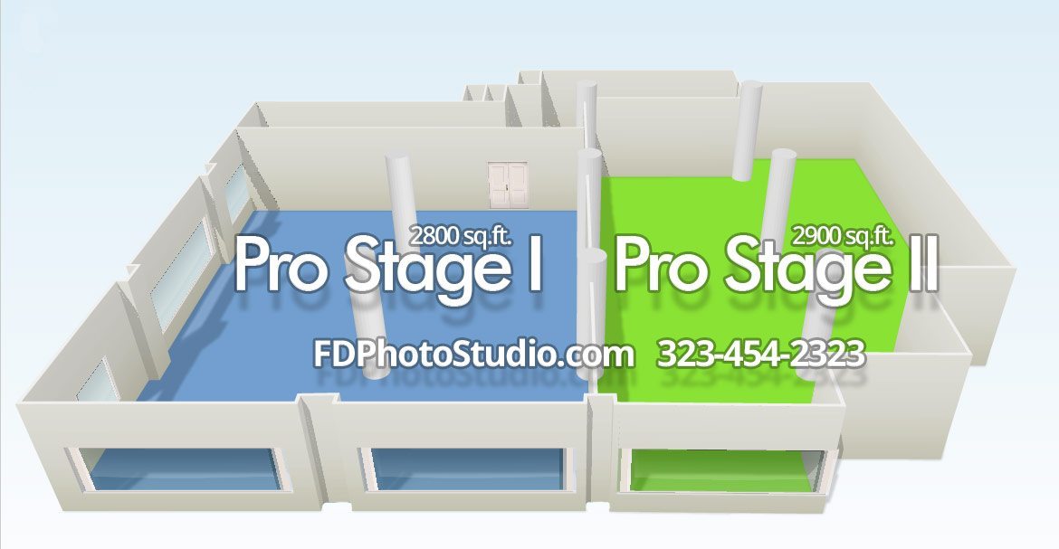 FD Photo Studio Pro Stages with Cyc wall. *Cyclorama is under construction.