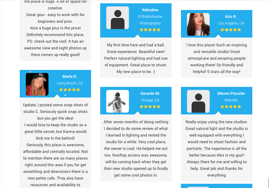 New Reviews + Testimonial page