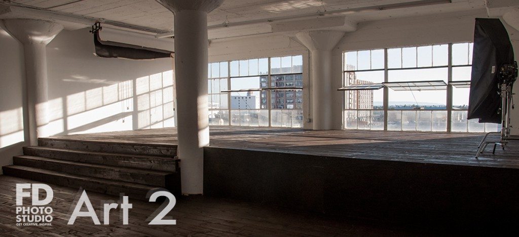Art 2 with rustic wood floor&platform with staircase