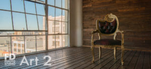Red Chair in Wooden Photo Studio