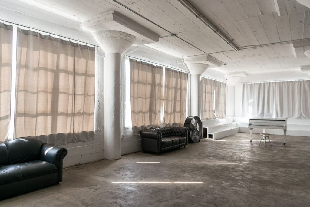 Art 1 with grey curtains