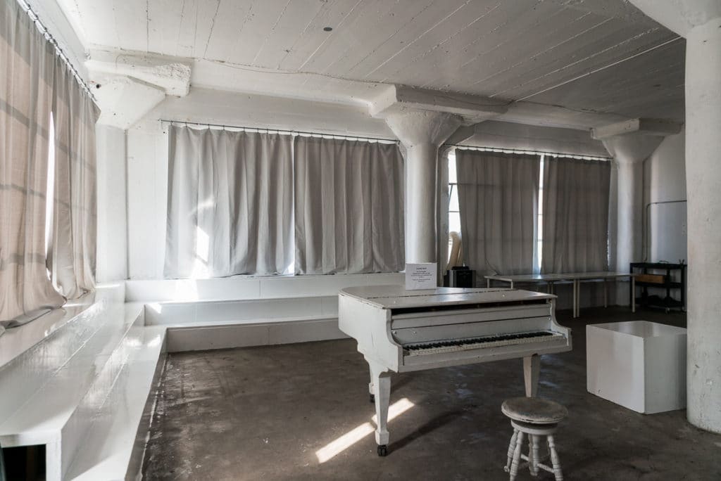 Art 1 with grey curtains