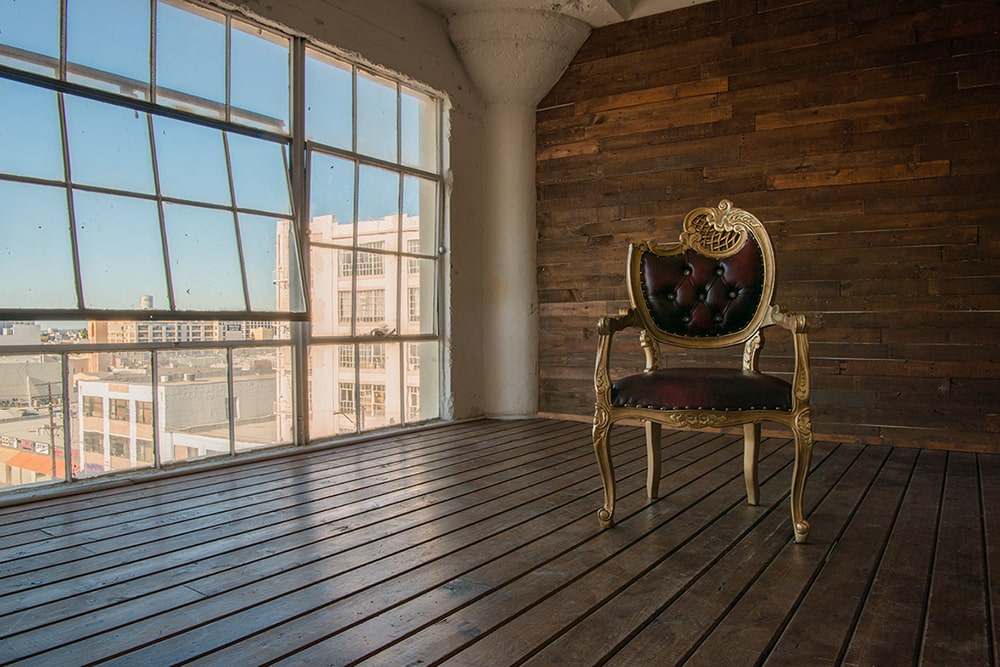wood stage available for photo and video rental in Los Angeles