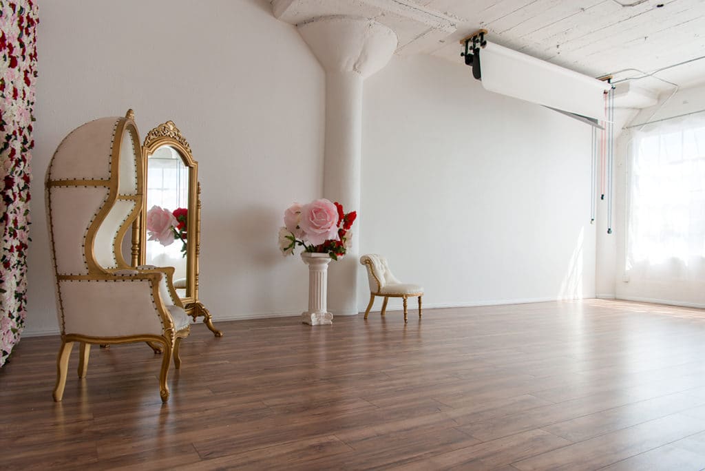 rose wall photo and video studio rental in Los Angeles