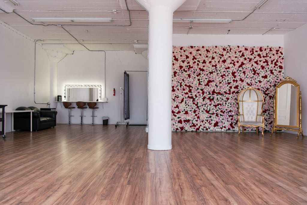 rose wall photo and video studio rental in Los Angeles