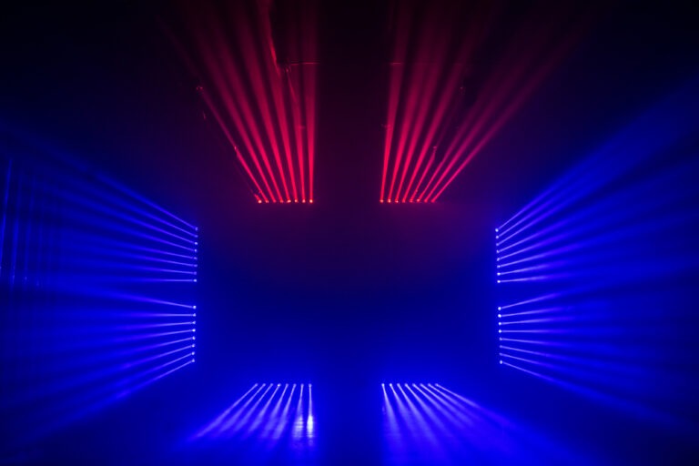LED dimmable lights & black glossy floor blackout stage is available for photo and video rentals in Los Angeles