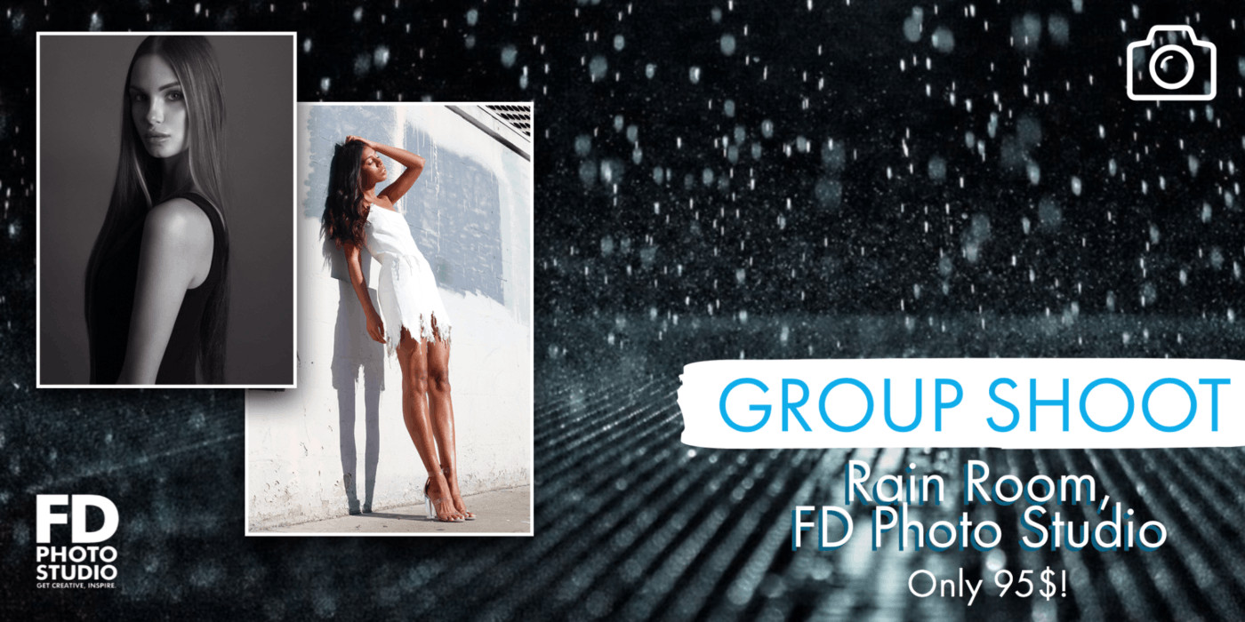 Rain Room Group Shoot w/ Models: Come Play with Light and Raindrops! | FD Photo Studio