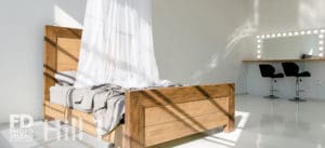 Natural light photo studio with high-gloss white floors available for rental in Los Angeles