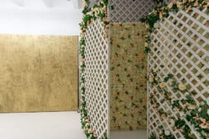 Lattice Rose wall set available for photo and video rental in Los Angeles