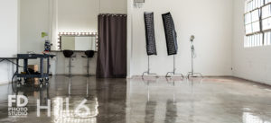 photo studio with high gloss concrete floors available for rental in Los Angeles