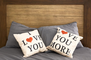 Valentine themed pillows available with Hill 1 rental