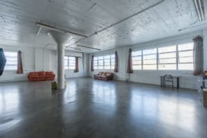 Stage with bookshelf available for photo & video rental in Los Angeles