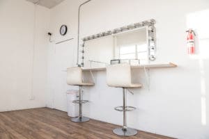 Photo and video studio rental with downtown view