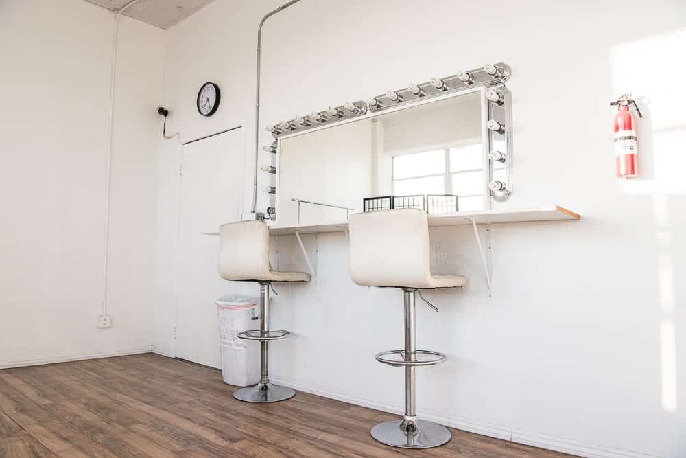 Photo and video studio rental with downtown view