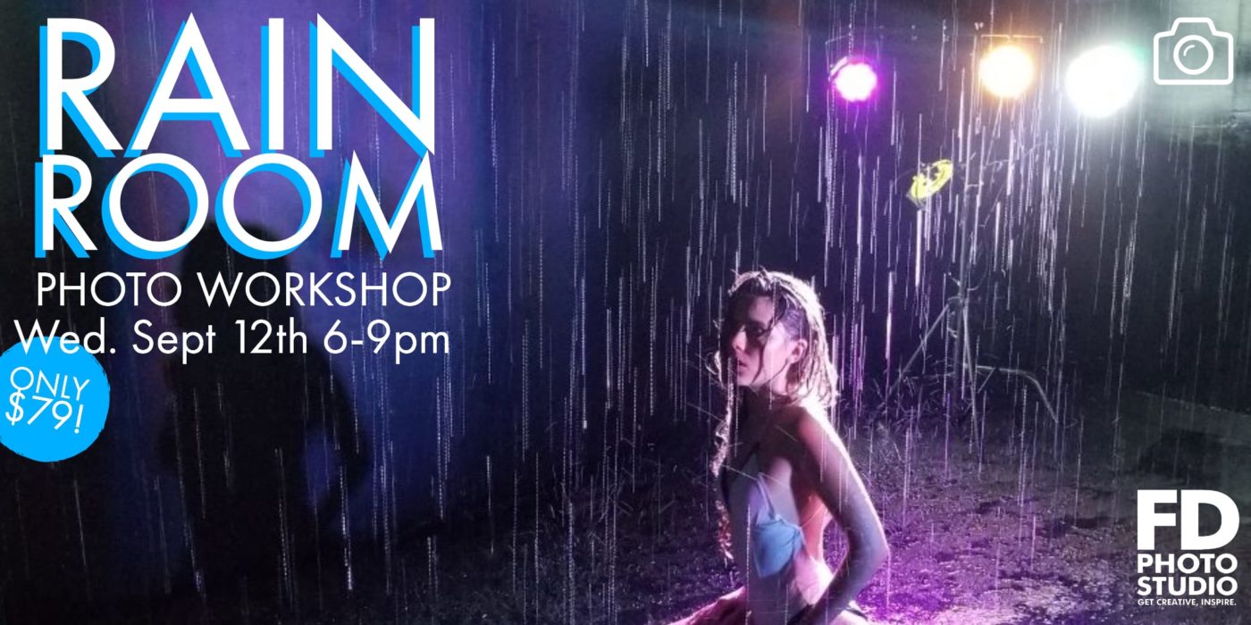 The Rain Room Workshop: Come Learn how to Light and Capture Raindrops Sep 12 | FD Photo Studio