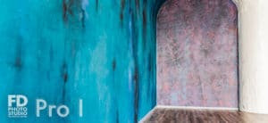 turquoise & earth tones textured wall available with photo and video studio rental in Los Angeles