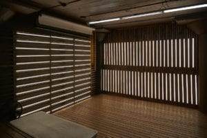 Wood and light stage available for photo and video rental in Los Angeles