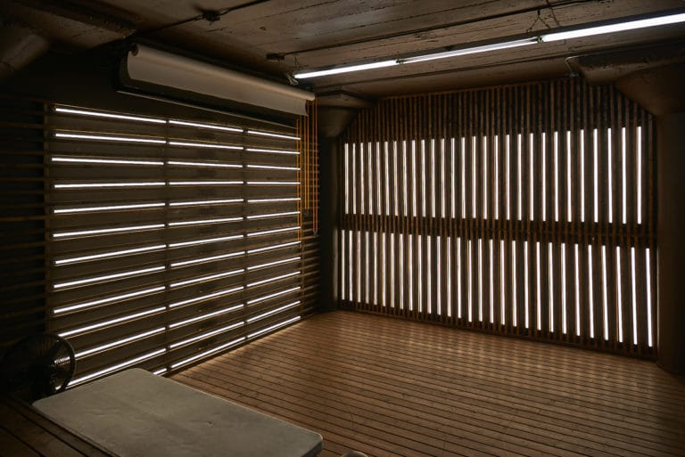 Wood and light stage available for photo and video rental in Los Angeles