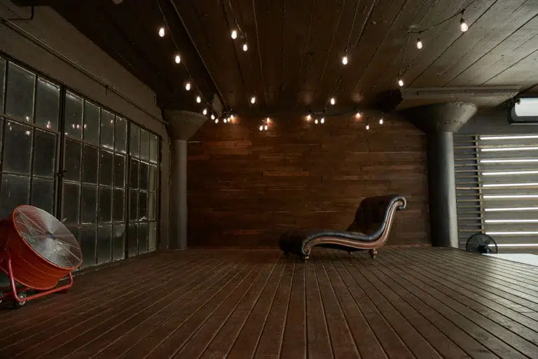 Wood and light stage available for photo and video rental in Los Angeles