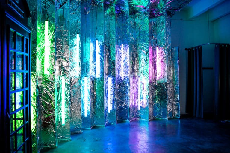 Glowing LED light wall available with Hill 8 photo studio rental