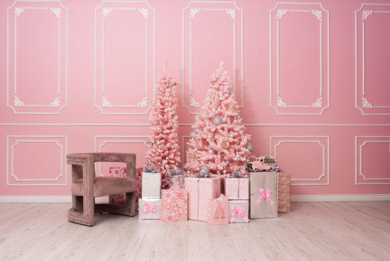 Astoria 3 - daylight photo studio for rent with pink walls and Christmas tree decorations in Astoria, Queens New York_02