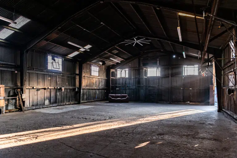 Olympic 5 metal garage daytime