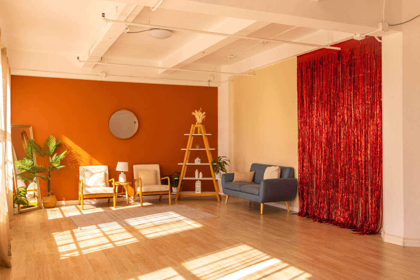 Loft 12- interior photo studio with Valentine's day setup