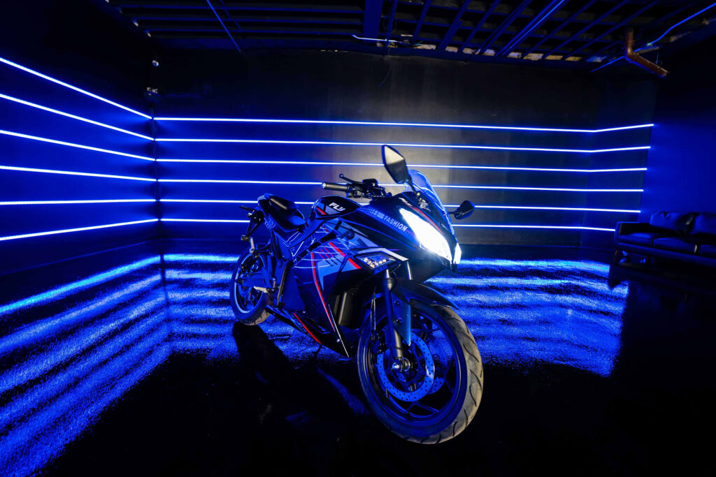 Metro 1 - Blackout car photo & studios with RGB Tunnel, RGB Walls, and Sports Bike photo studio in NY