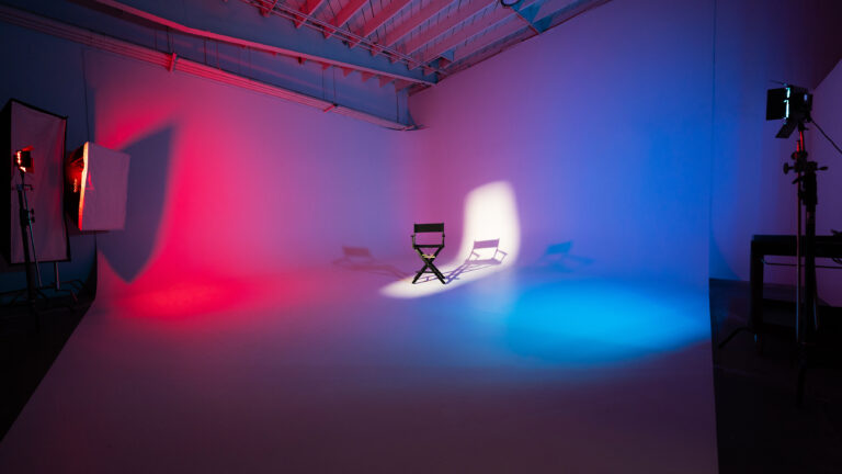Corner White cyclorama (cyc wall) studio in Los Angeles ideal for fashion and e-commerce