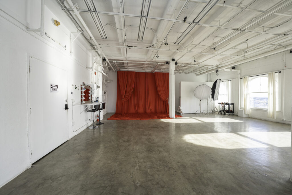 Daylight Photo Studio in Los Angeles with red backdrop_Loft 5_web size19